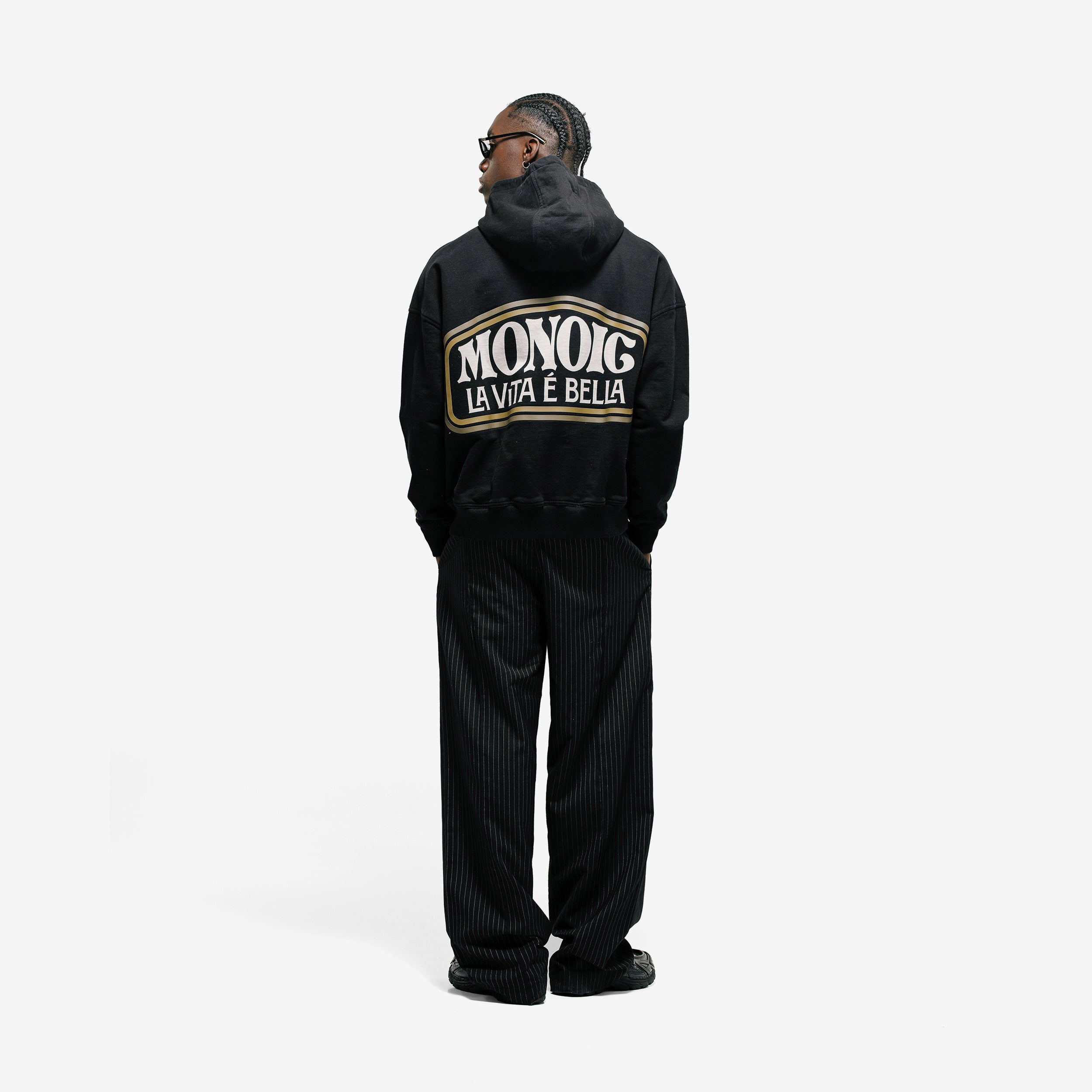 Monoic Hoodie La Vita E Bella 'Negro Oscuro'